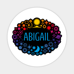 Abigail name surrounded by space Magnet